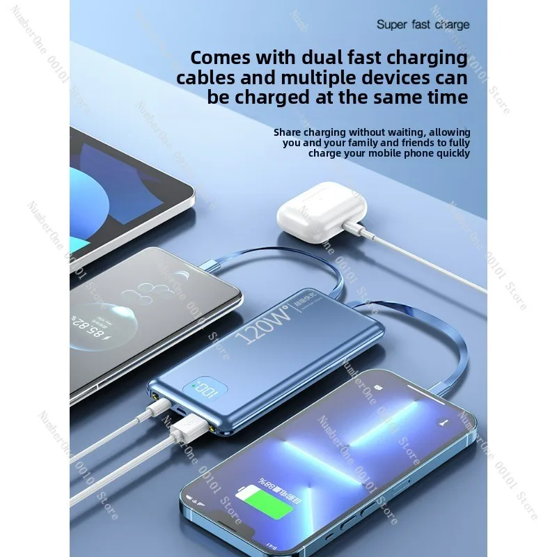باور بانك شحن سريع للغاية بقدرة 120 وات جديد 2025 بسعة كبيرة مع كابل متوافق مع هاتف Huawei Apple Vivo Oppo Xiaomi #4