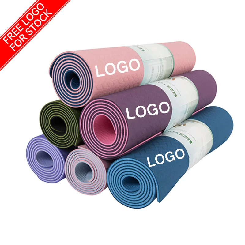 2026 Double Layer Eco Friendly Private Label New Print Custom Logo Wholesale Non Slip Gym Thick Premium TPE Yoga Mat