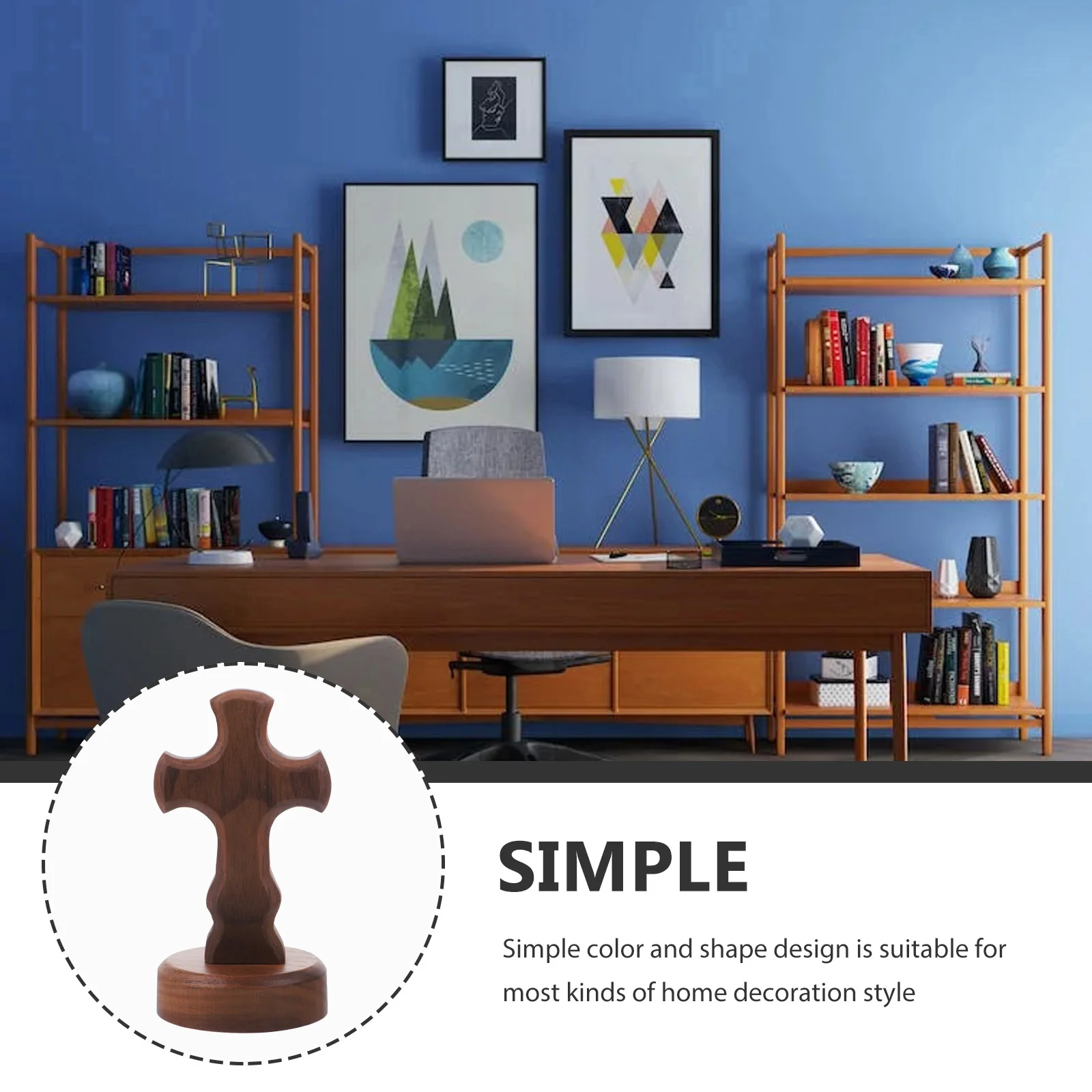 

1Set Cross Ornament Premium Wood Material Cross Shape Adorn for Gift Occasion Music Carnival Birthday Present Wooden Craft