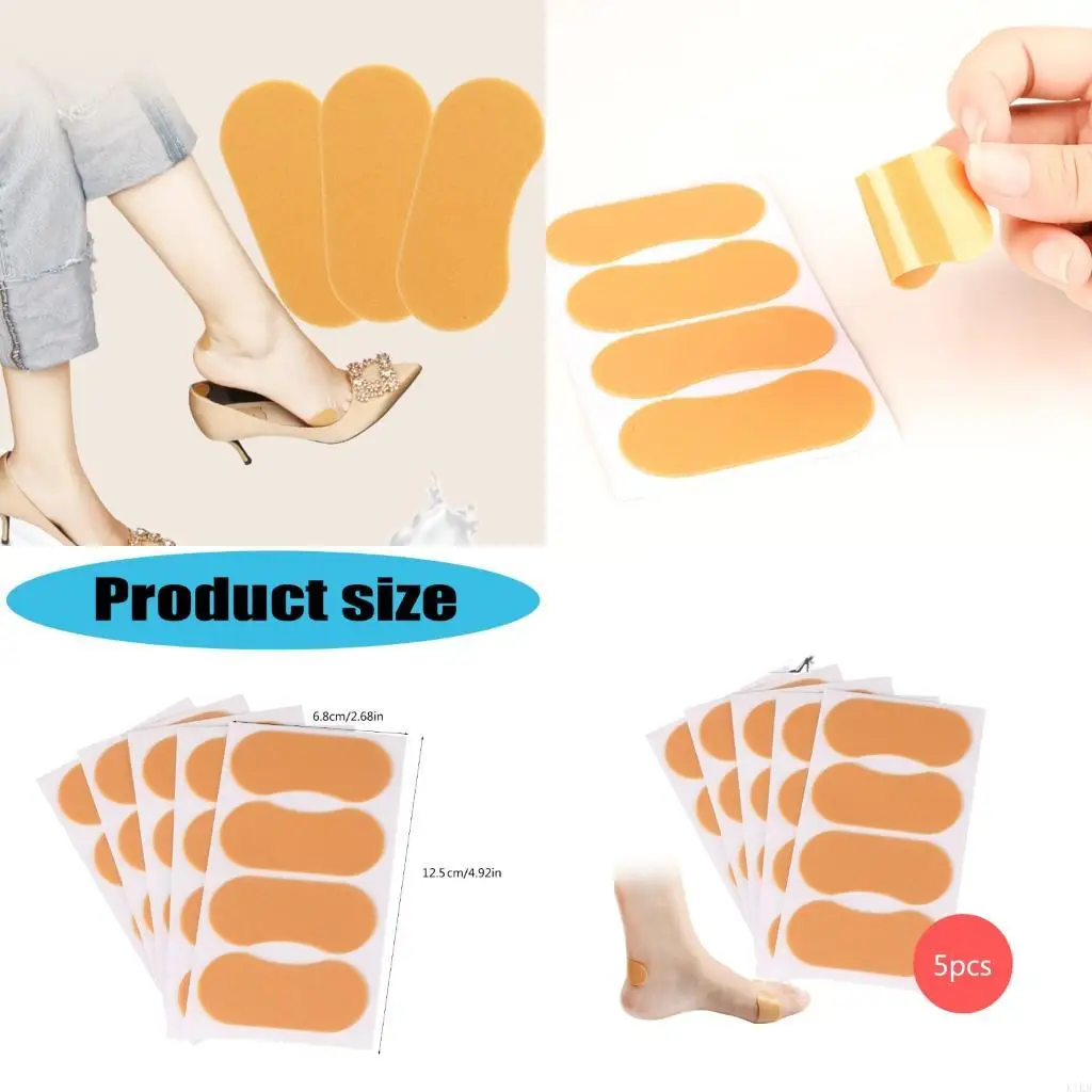 

5pcs Reusable Heel Protectors Anti Blister Cushion Pad For Shoes Comfortable Adhesive Gel Pad Prevent Frictions