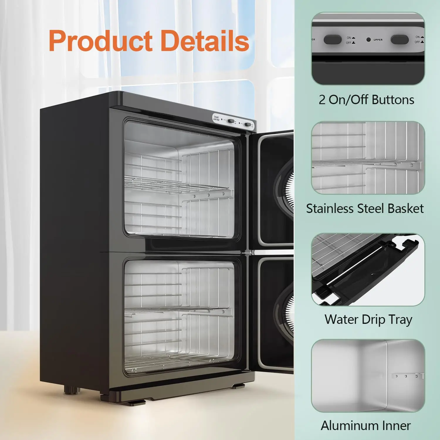 高温加熱滅菌キャビネット 新型二層式タオル消毒機 家庭用ケア・美容・パーソナルケア向け