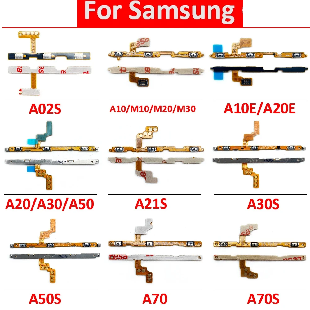 Przyciski włączania/wyłączania i regulacji głośności, taśmy flex do Samsung A10S A20S A02S A10 A10E A20E A21S A30S A50S A70 A70S A90 5G A20 A30 A50