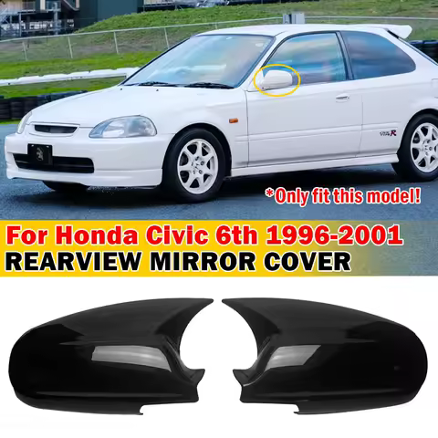 For HONDA CIVIC EK9 TYPE R 1996-2001 Car Sticker Rearview Side Mirror Cover Wing Cap Exterior Door Rear View Case Trim Carbon
