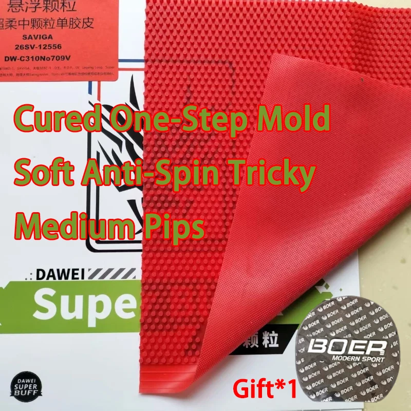 

Накладка для настольного тенниса SAVIGA Cured Anti-Spin Single Ping Pong Rubber OX Medium Pips, супермягкая, для точных ударов, с длинными шипами