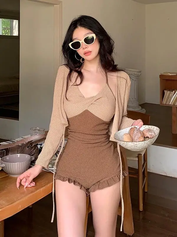 Elisha Women's One-Piece Swimsuit 2026 New Style Slimming Tummy Cover up High-End Sensation Conservative for Hot Spring And H...