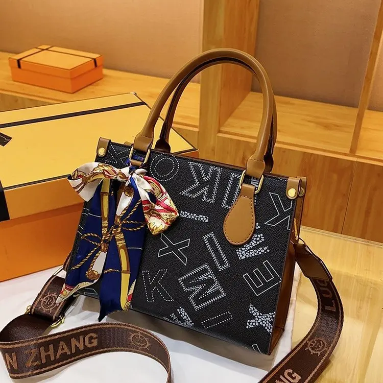 

2025 Printed Tote Bag for Women - Spacious Canvas Shoulder Bag with Crossbody Strap, Stylish Casual Beach & Work Purse