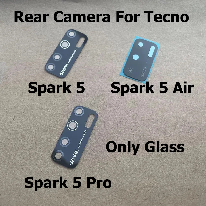 Rear Camera Glass Lens For Tecno Spark 5 Air Pro Back Main Camera Glass Lens With Sticker Tape Replacement