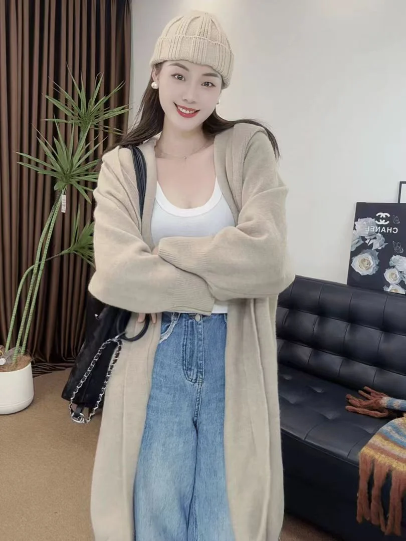 

Женские удлиненные кардиганы из кашемира, осенние, винтажные, с завязками, рукава «летучая мышь», полуворотник-стойка, объемные, с эффектом шерсти, приталенные, с накладными карманами, на каждый день