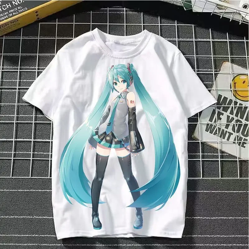 Summer miku creative student T-shirt Hatsune Miku anime peripheral two-dimensional large size short-sleeved cute couple clothes