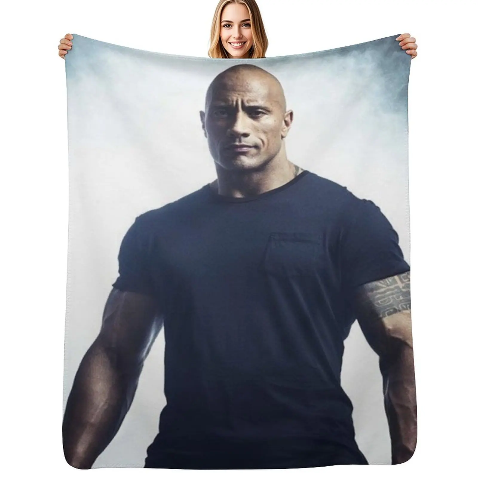 dwayne johnson Throw Blanket Picnic funny gift Soft Beds Sofa Cute Plaid Beach Blankets