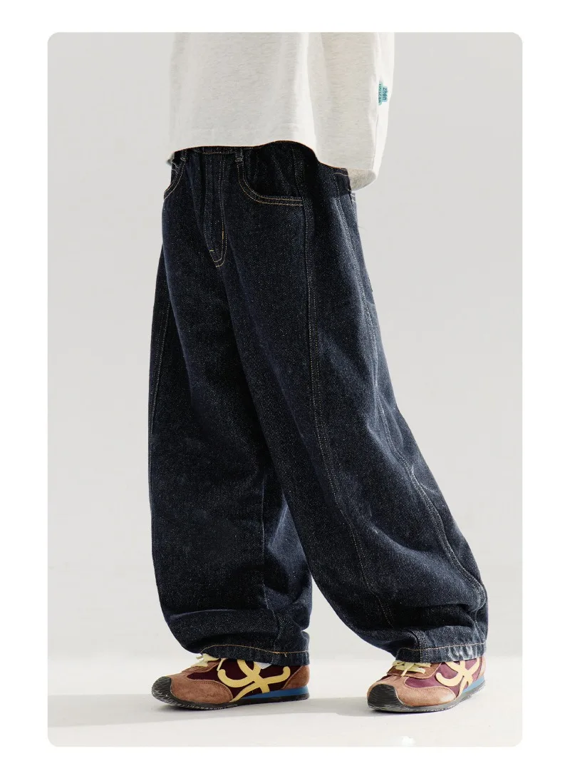 4-14 Jahre Jungen-Jeans UNITIM Herbst Kinder Jungen Trendige Denim-Hose Lose Elastische Taille Junge Teenager Jungen Gerade Hose Junior-Hose – Detail 11