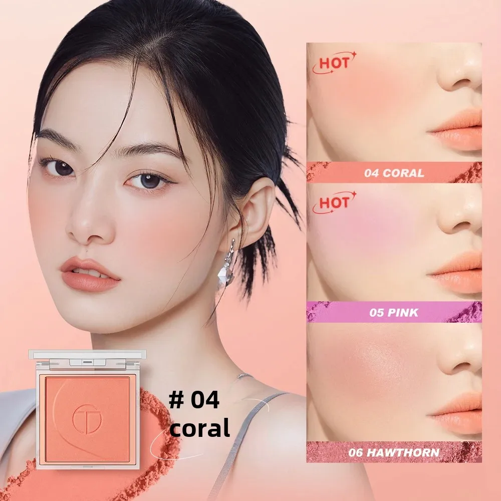 O.TWO.O 6 couleurs fard à joues poudre douce minérale longue durée naturel joue Contour Palette Blush ombre mat Rouge poudre