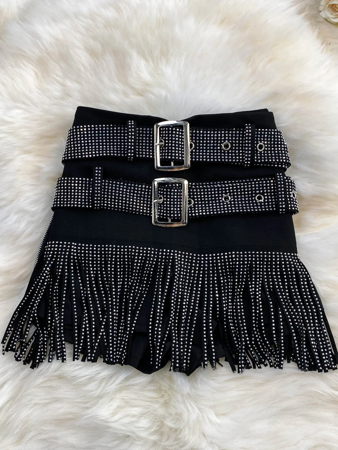 

High Waist Fringed Denim Shorts with Diamond Detailing for Women Summer Performance Slimming Tie Belted American Style Hot Girl