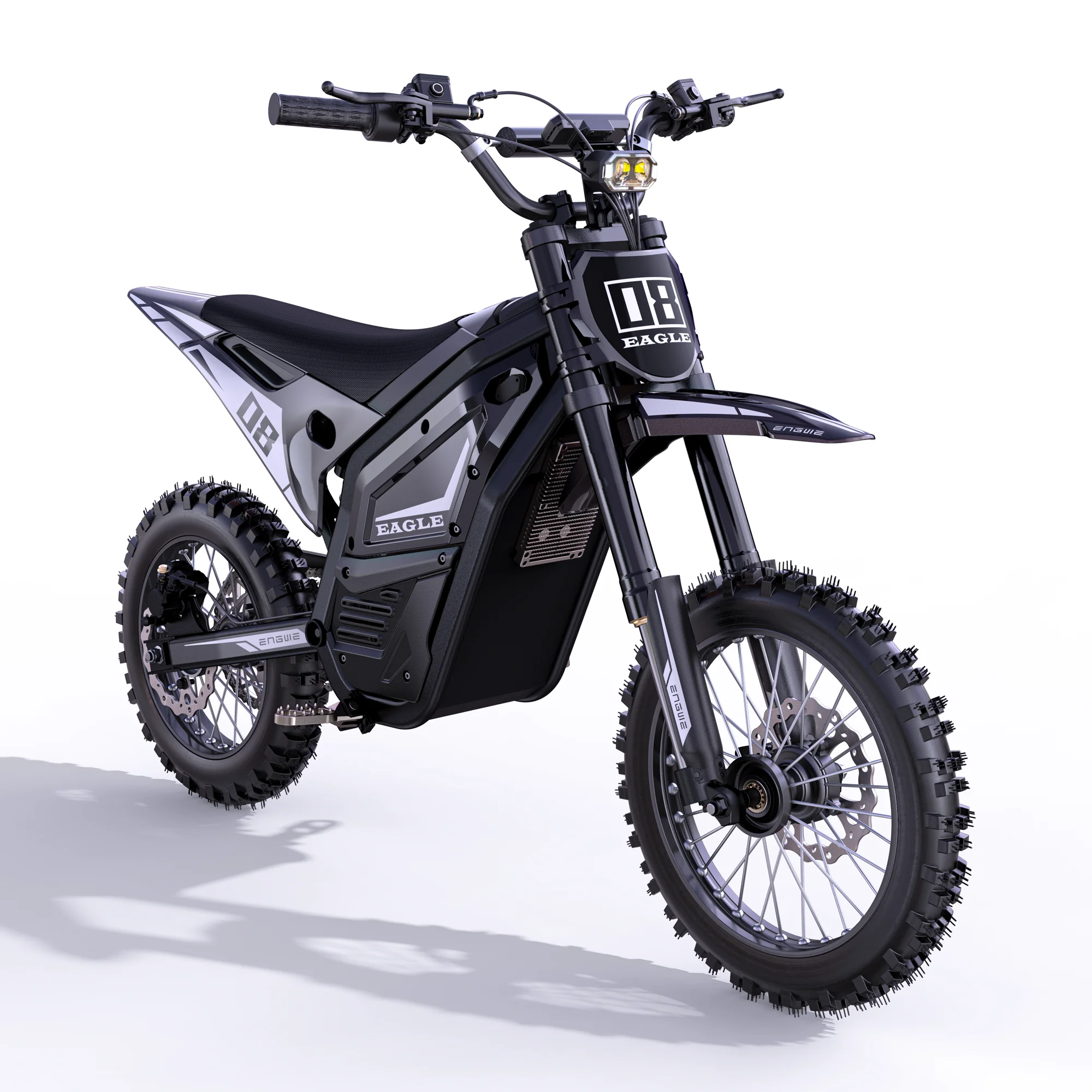 ENGWE Eagle Electric Dirt Bike, 3200W Peak Motor, 52V 27Ah Battery, Up to 45 MPH & 55-Mile Range, 14”/12” Off-Road Tires, Full Suspension, Hydraulic Disc Brakes for Teens and Adults