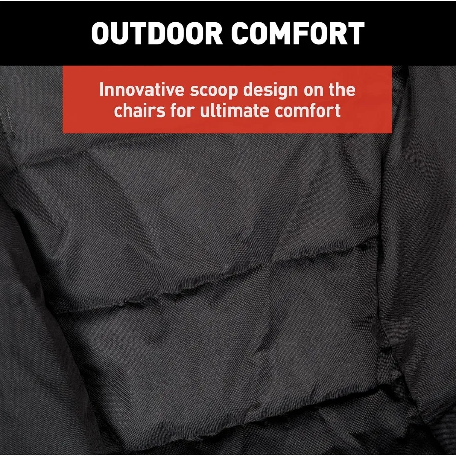 طقم كراسي وطاولة مكون من 3 قطع، كراسي قابلة للطي من البوليستر 600 دنير، حاملات أكواب مزدوجة، مغرفة مبتكرة للراحة القصوى، قابلة للطي #3