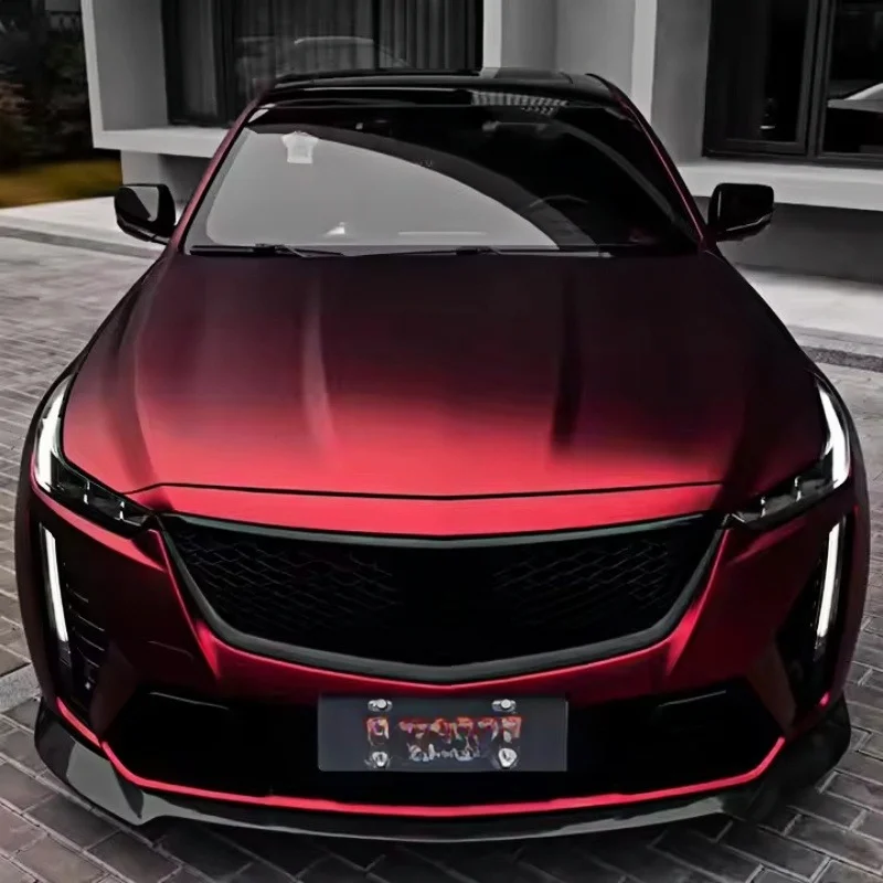 3M Colour PET Film Matt Chrome Rome Red Car Vinyl Wrap Auto Films Pellicola Wrapping Anti-scratch Color Change Ppf Car Wrap Film