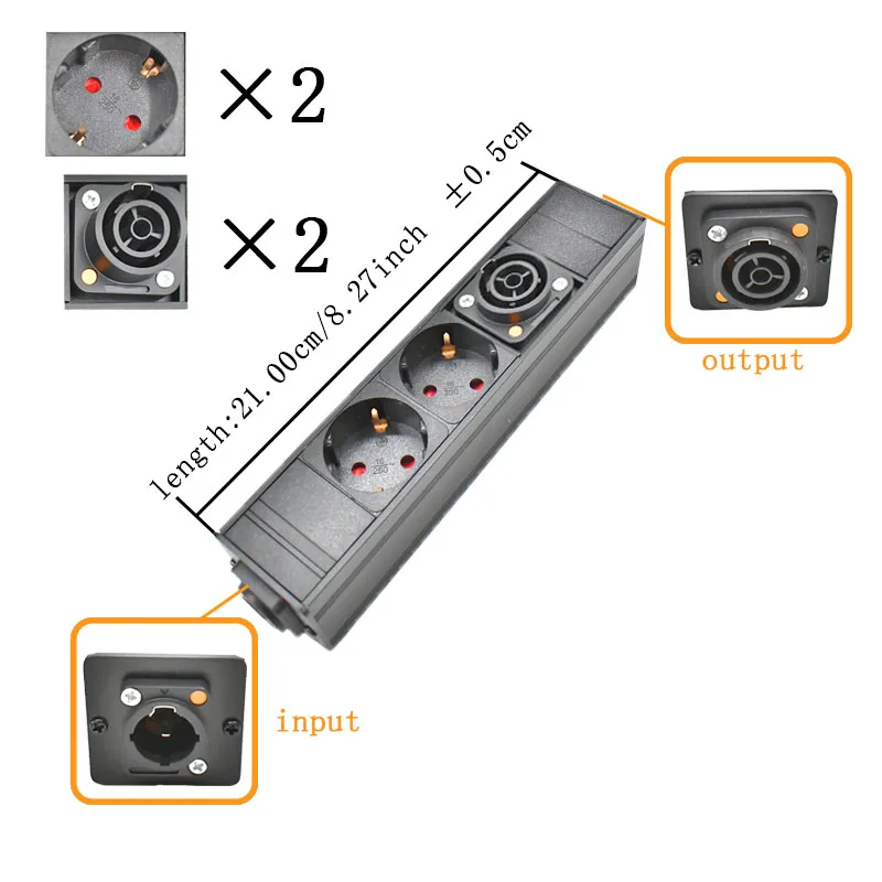 NAC3FPX NAC3MPX EU PDU Stekkerdoos Schuko Powerlink box audio 3P luchtvaart EU-aansluiting 1-12AC