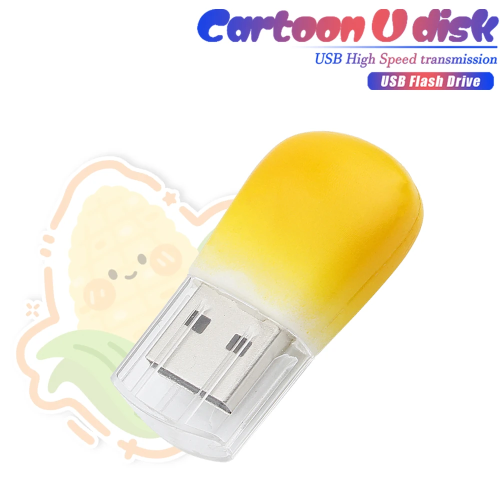 

JASTER Cute Corn Grain Pen Drive 128GB USB Flash Drive 64GB Cartoon USB Stick 32GB Gifts for Kids Memory Stick 16GB 8GB 4GB