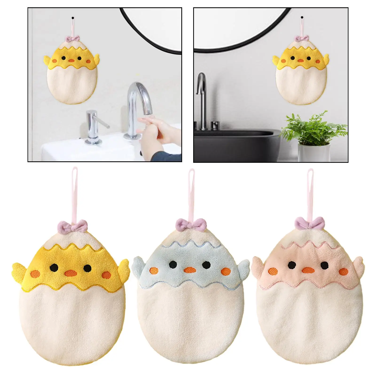 Easter Eggs Hand Towel Dish Towels Soft Absorbent Decorative Coral Velvet Easter Kitchen Towels for Dorm Bathroom Hotel Home