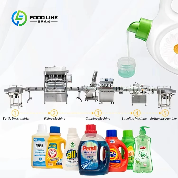 Customized 12 Nozzles Automatic Shampoo Laundry Detergent Liquid Soap Bottle Filling and Sealing Capping Machine Production Line