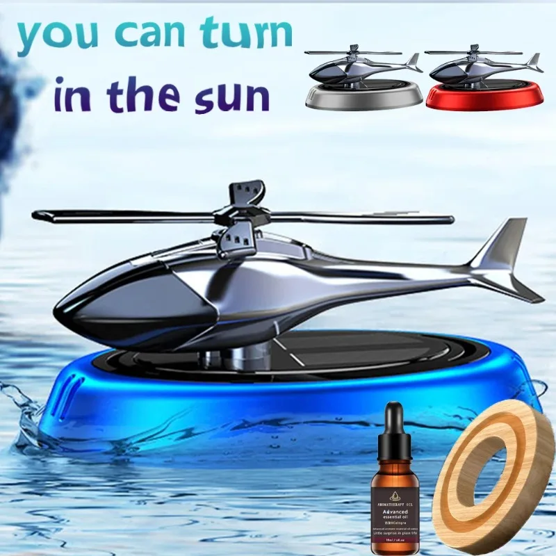 Auto Dekoration Solar rotierenden Hubschrauber Aroma therapie Auto Lufter frischer Legierung abs