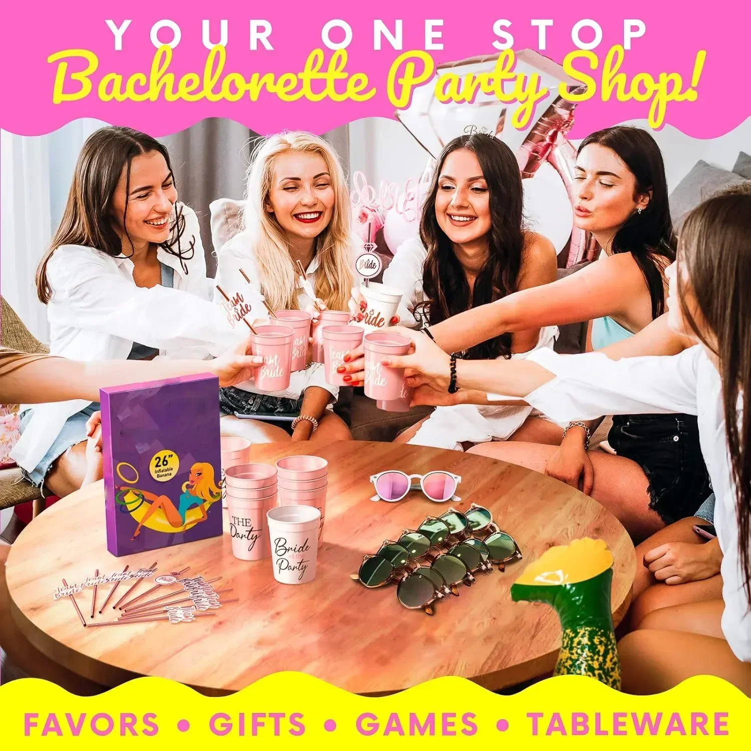 Bachelorette-Becher für die Team Bride – wiederverwendbare 16-Unzen-Brautjungfern-Partydekorationen und Gefälligkeiten für die Braut, Stammgeschenke, Party- und Hochzeitszubehör – Detail 12