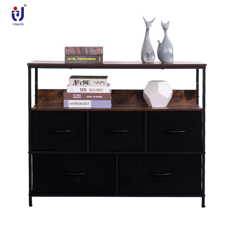 Customized Two-Layer Cloth Drawer for Living Room TV Storage Metal Convertible Book Organizer As You Require