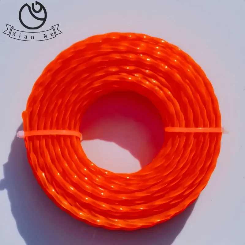 15m*2.0mm/2.4mm/2.7mm/3mm/3.3mm/Mowing Nylon Grass Trimmer Rope Brush Cutter Strimmer Line Mowing Wire Lawn Mower Accessory