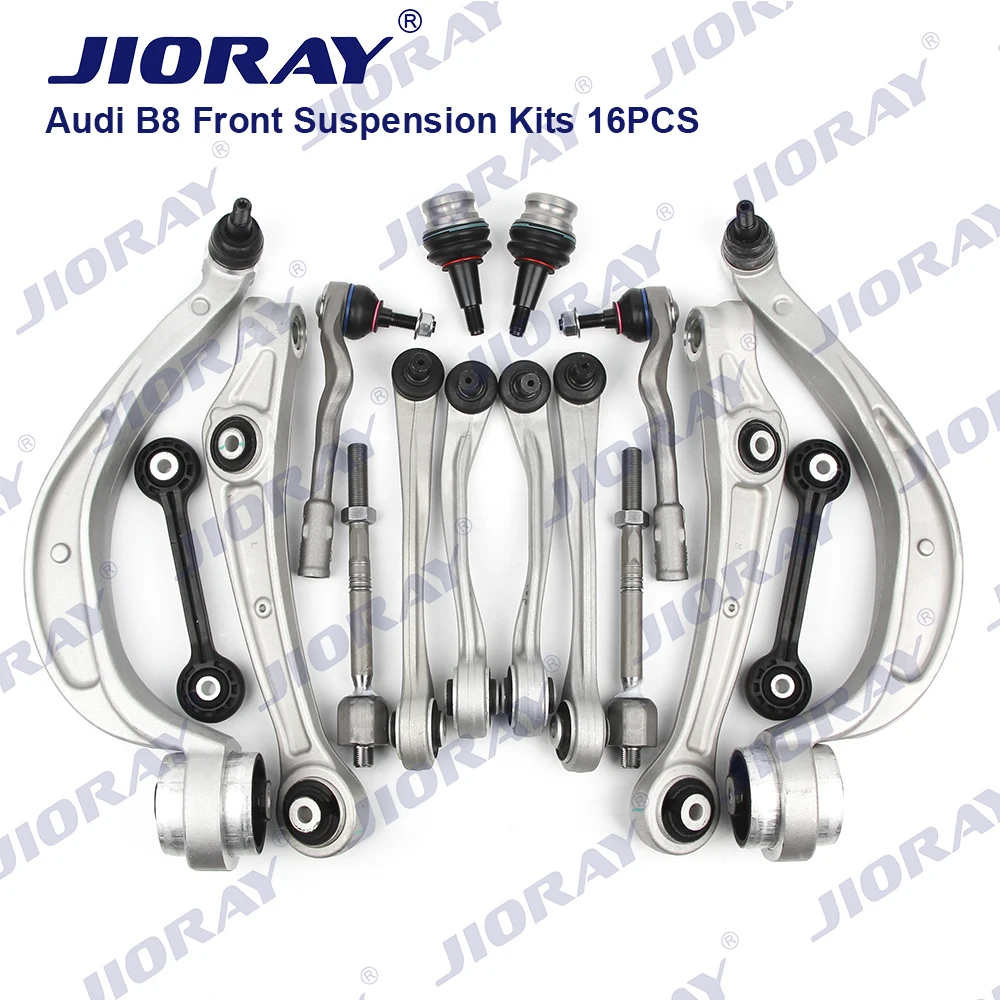 JIORAY Front Suspension Control Arm Ball Joint Stabilizer Link Tie Rod Kits For Audi A4 B8 8K2 8K5 A5 8T3 A6 4G2 C7 A7 4GA Q5 8R