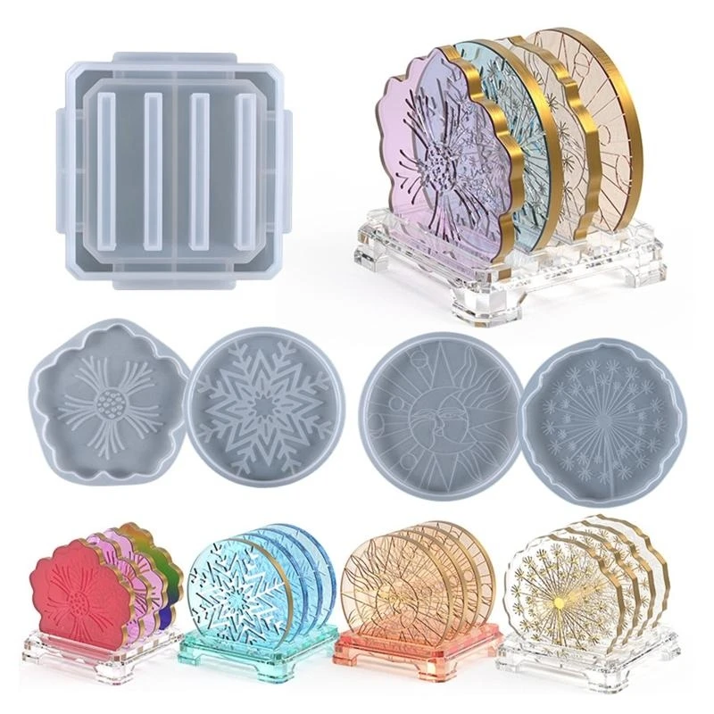 

Нерегулярный цветочный узор, подстаканник, силиконовая форма, коврик для чашки из эпоксидной смолы, форма для ювелирных изделий,