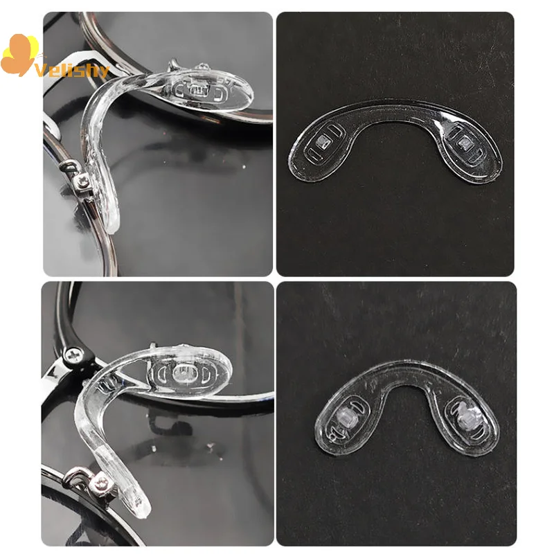 4 قطعة منصات أنف للنظارة من السيليكون غير قابلة للانزلاق على شكل حرف U-مجموعات إصلاح للنظارات ملحقات مريحة وناعمة وقابلة للتنفس للنظارات #1