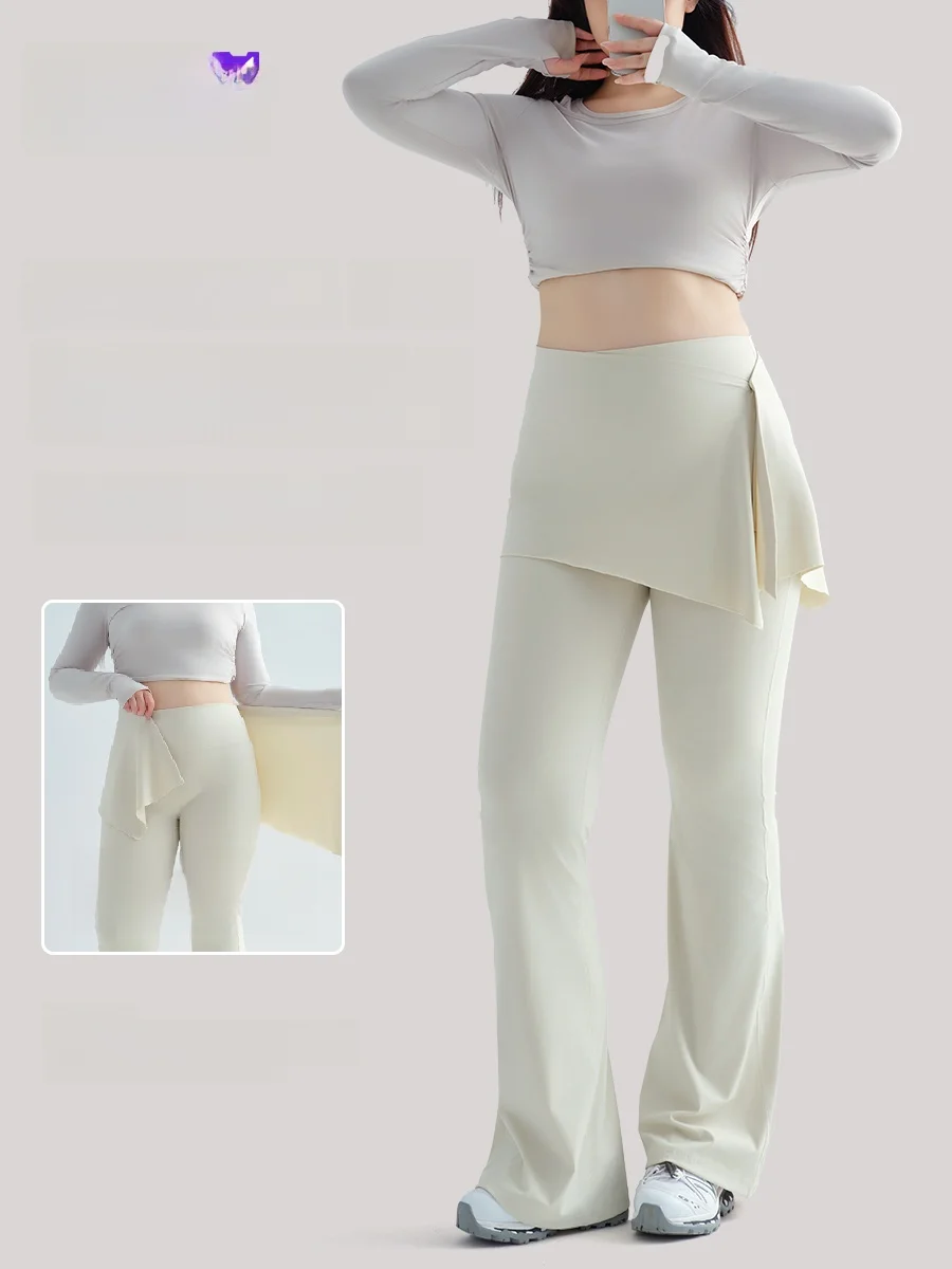 

High Waist Yoga Pants Women's Dance Bell Bot with Butt Curtain Warm Fitn arkskin Trousers plus Size Ladies