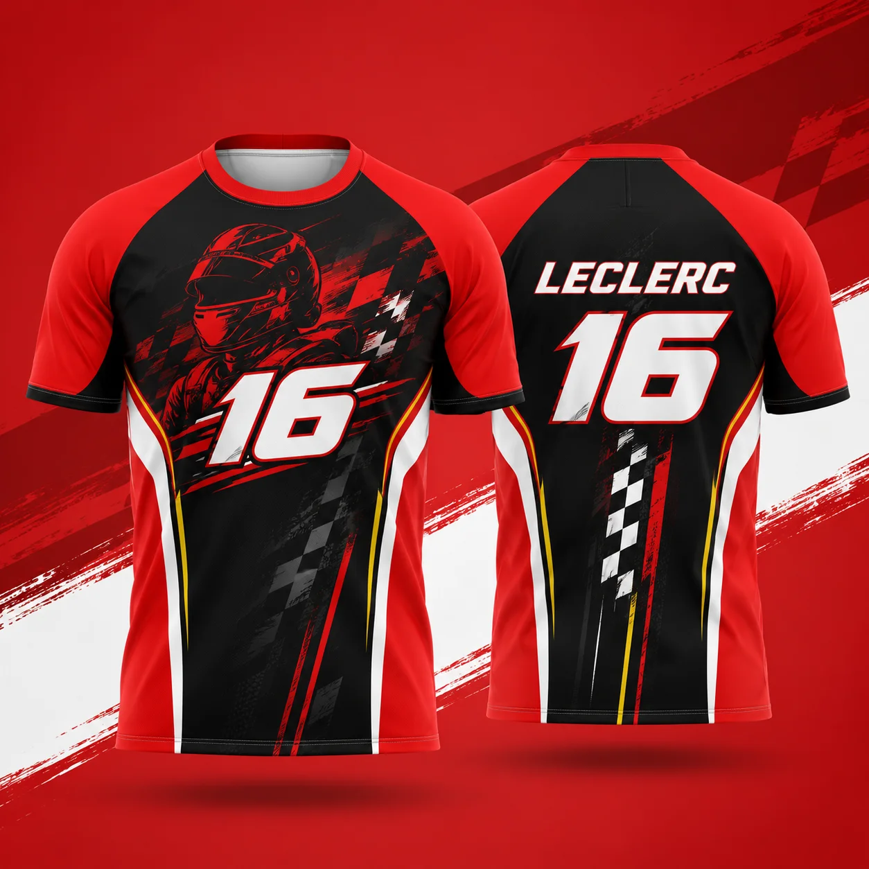 Racing Leclerc 16 Mens T Shirt Summer Short Sleeve Sports Jersey Streetwear Casual Unisex Motorsport Racing Team Tee Top