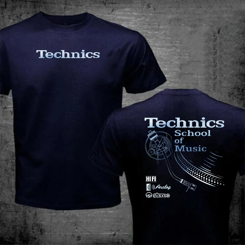 Vintage DJ-Shirt Long Play T-Shirt Technics School of Music T-Shirt Herren Retro DJ Musik T-Shirt Bestseller Mode Top Tee Shirt – Detail 9