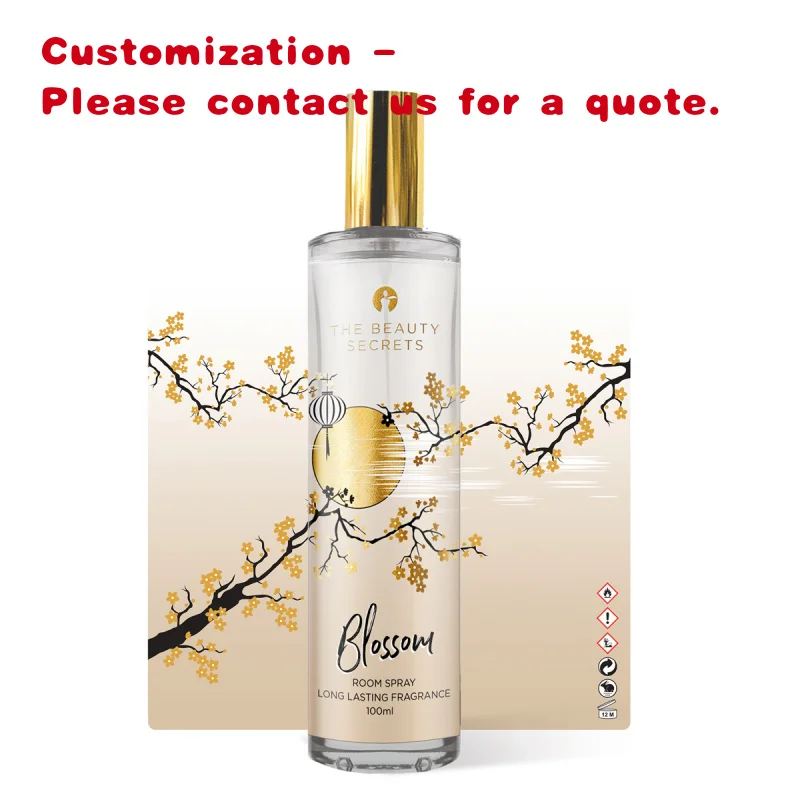 custom.Custom Label Digital Printing Metallic Foil Stickers Perfume Adhesive Fragrance Cosmetic Room Spray Bottle Packaging