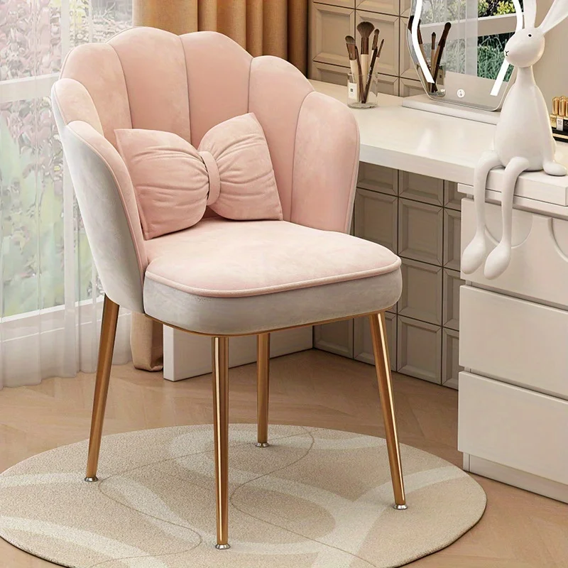 1pc Makeup chair with Petal Shaped Backrest, Casual Chair for Bedroom Study Room Living Room & Dormitory image 2