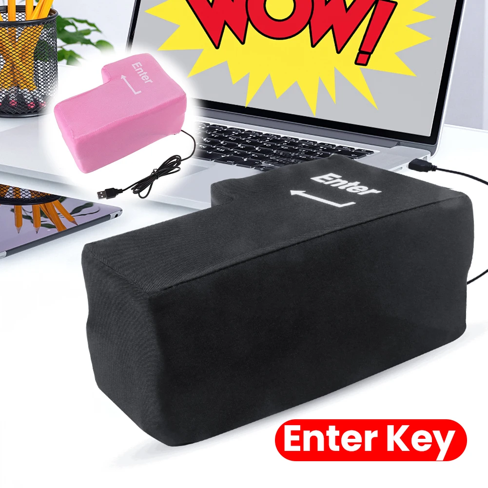 USB Big Enter Key Computer Vent Button Desktop Pillow  Gift Rest Sleeping Mat Desktop Notebook PC Computer Parts