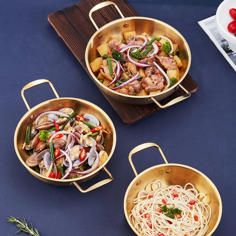 Double Ear Soup Pot Stainless Steel Seafood Pot Golden Multi-Function Thickened Hot Pot Noodle Pot Cookware Kitchen Accessories