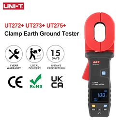 UNI-T Grounding Resistance Meter UT272+ UT273+ UT275+ Digital Clamp Earth Ground Tester Leakage Current Loop Resistance Test