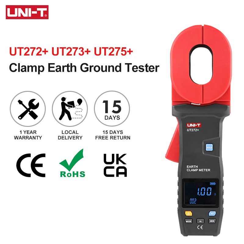 UNI-T Grounding Resistance Meter UT272+ UT273+ UT275+ Digital Clamp Earth Ground Tester Leakage Current Loop Resistance Test