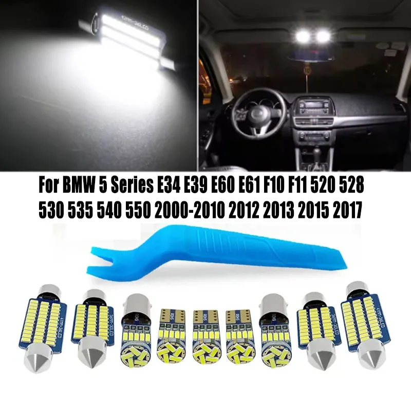 Canbus LED Interior Lights For BMW 5 Series E34 E39 E60 E61 F10 F11 520 528 530 535 540 550 2000-2010 2012 2013 2015 2017
