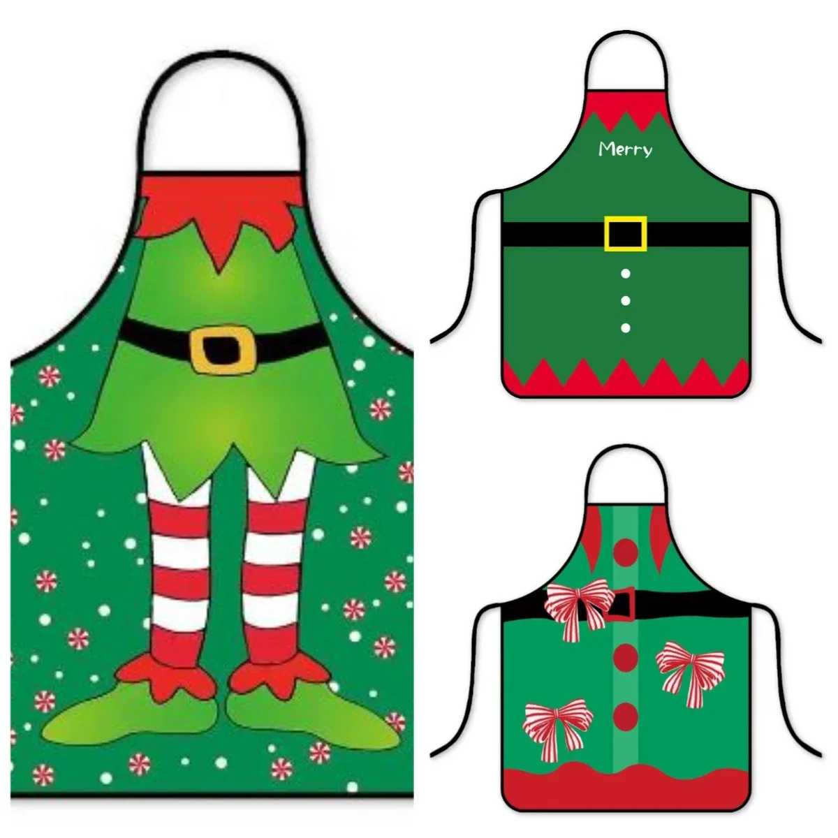 Aprons for kitchen Apron kitchen Non woven Fabric Christmas Decoration Oil proof Gift Santa Claus