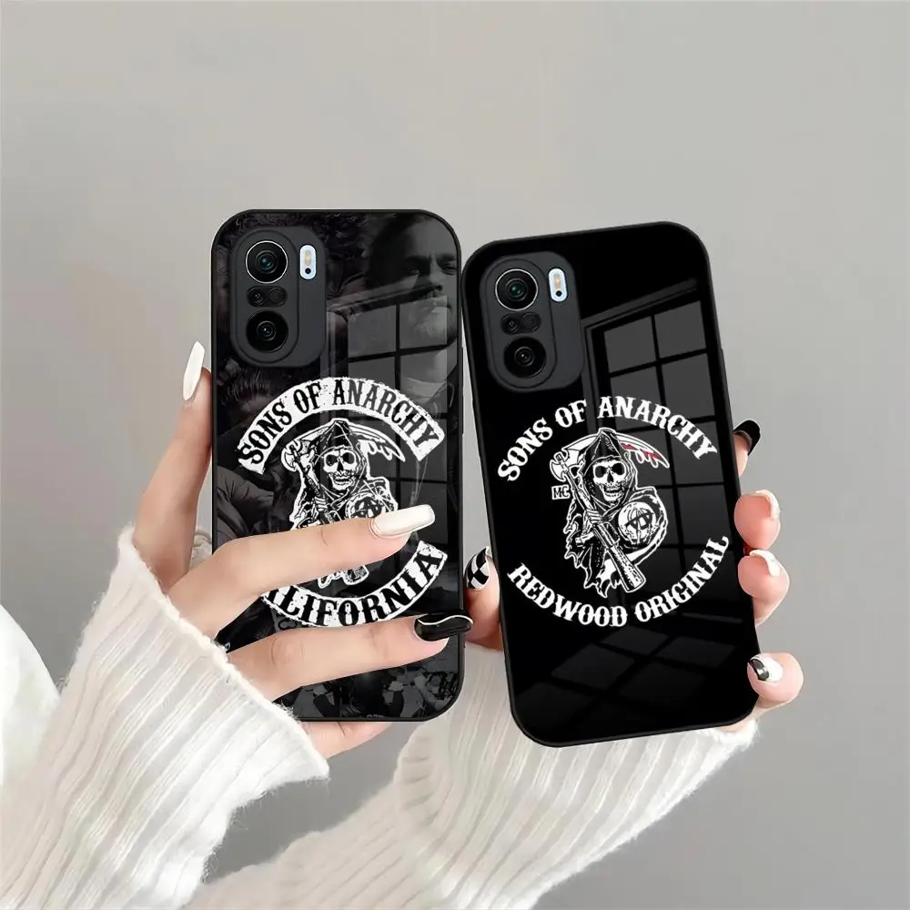 Funda de teléfono Sons Of Anarchy Eua Tv de vidrio templado para Xiaomi 17 15 14 12 Lite Pro 13 11t POCO M6 M5 X6 F6 Pro