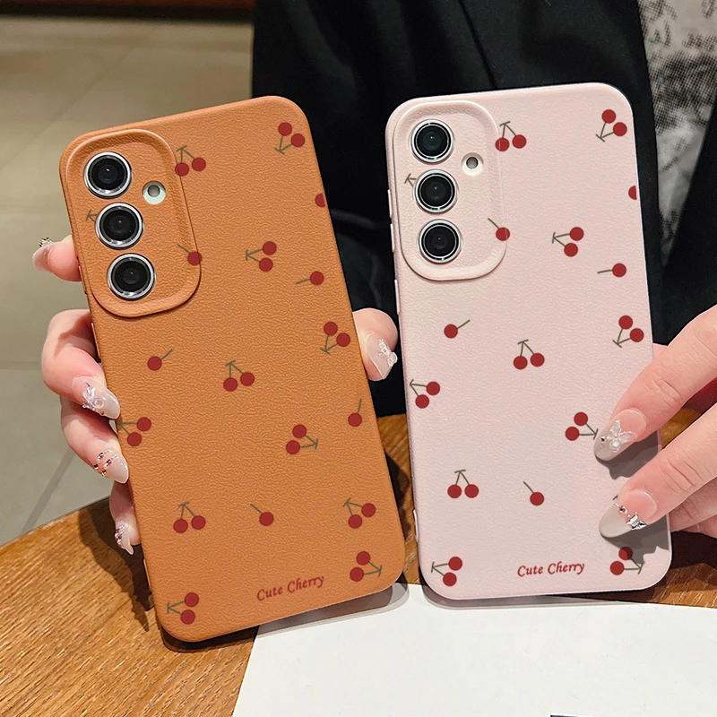 Cute Cherry Case For Samsung Galaxy S25 S24 S23 S22 Ultra S21 FE A14 A15 A16 A25 A26 A34 A35 A36 A52 A53 A54 A55 A56 5G Capa - náhled 6