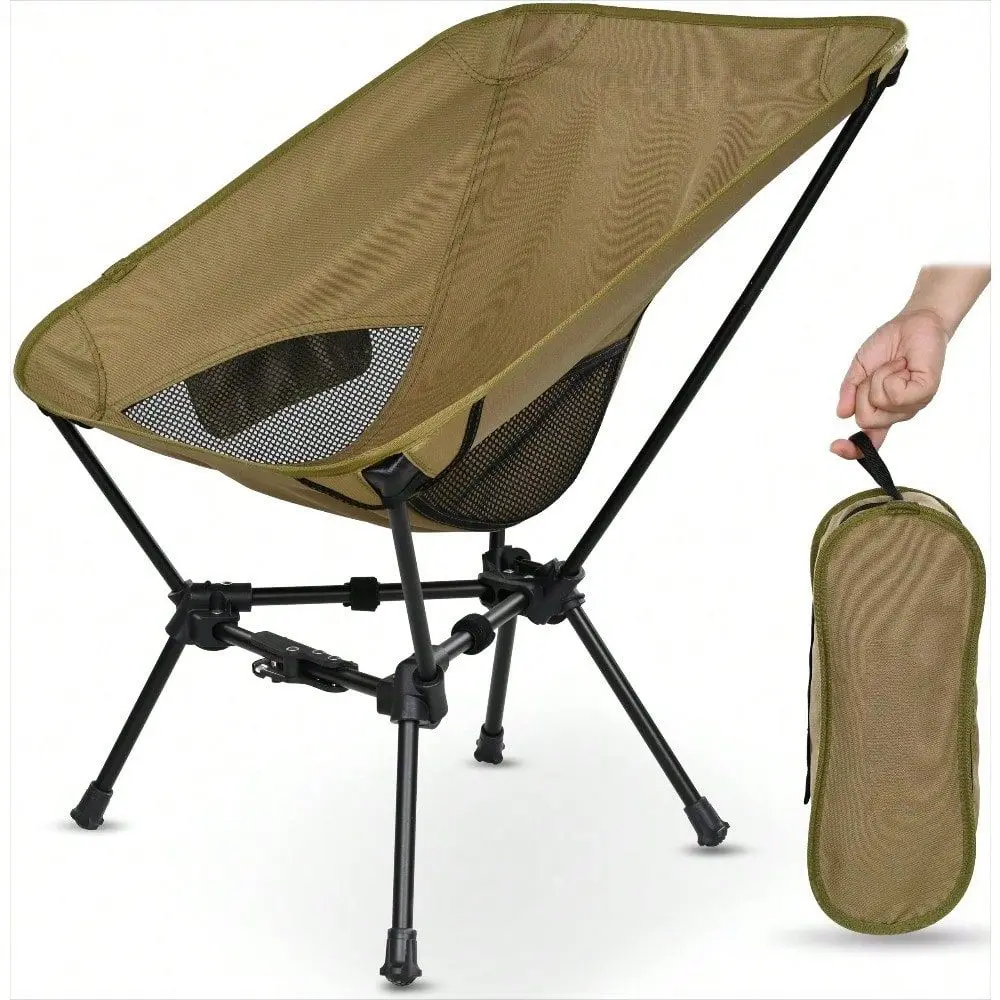

Folding Camping Chair With Spring Lock, Stable Compact Portable For Outdoor Camp, Travel, Beach, Picnic, Festival, Hiking, Back