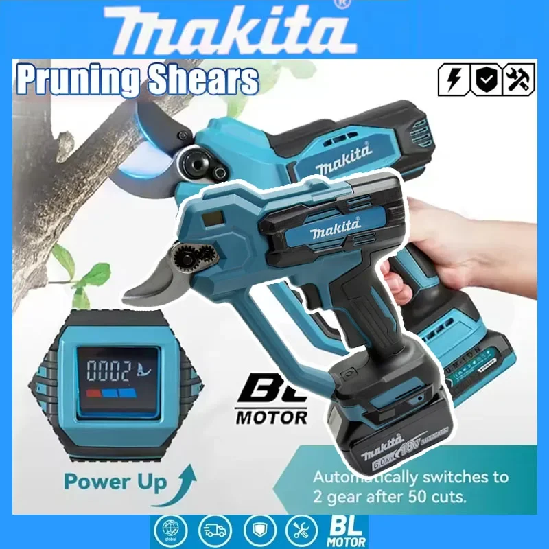 

Makita 18V Battery Brushless Electric Pruning Shears 35mm Cordless Scissors Branch Pruner High-power Cutter Power Tools