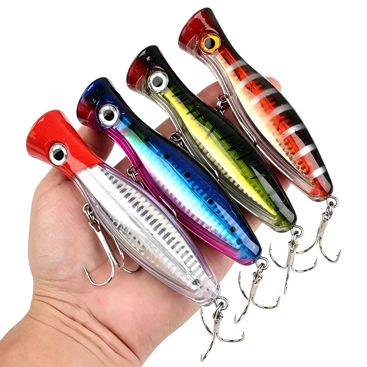 1pc 41g Big Popper Wobbler Floating Fishing Lures,Topwater Trolling Artificial Plastic Hard Bait, Fishing Tackle