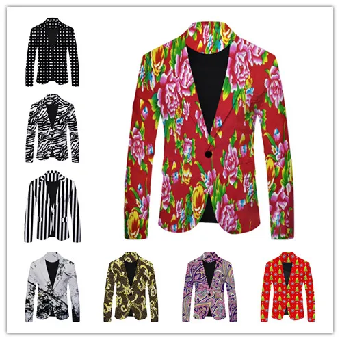 Spring summer Custom Fashion polychrome wedding suits for men coat groom party formal male leisure Beach Blazers red only jacket