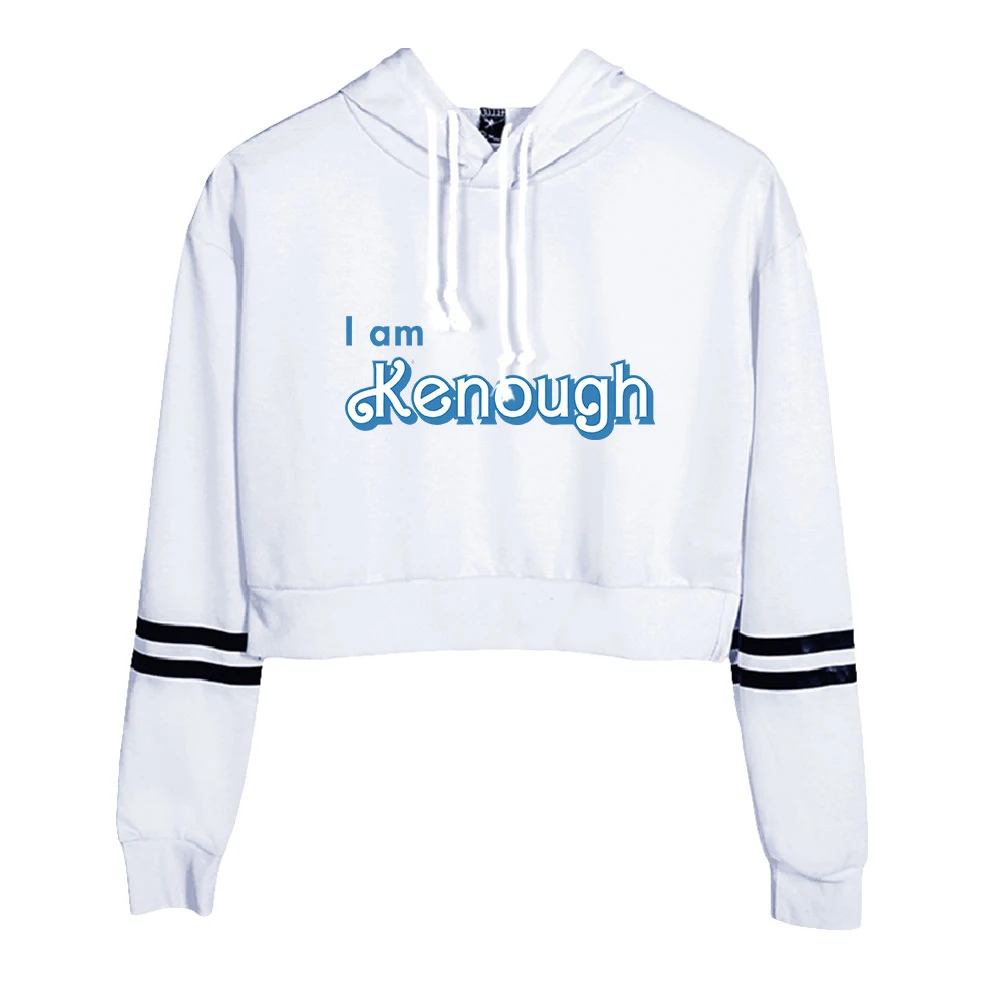 I Am Kenough zip up Sweatshirts Navel Exposed Tops Hoodie 2D Fashion Women Cropped Sweatshirt Hip Hop hoodies for women