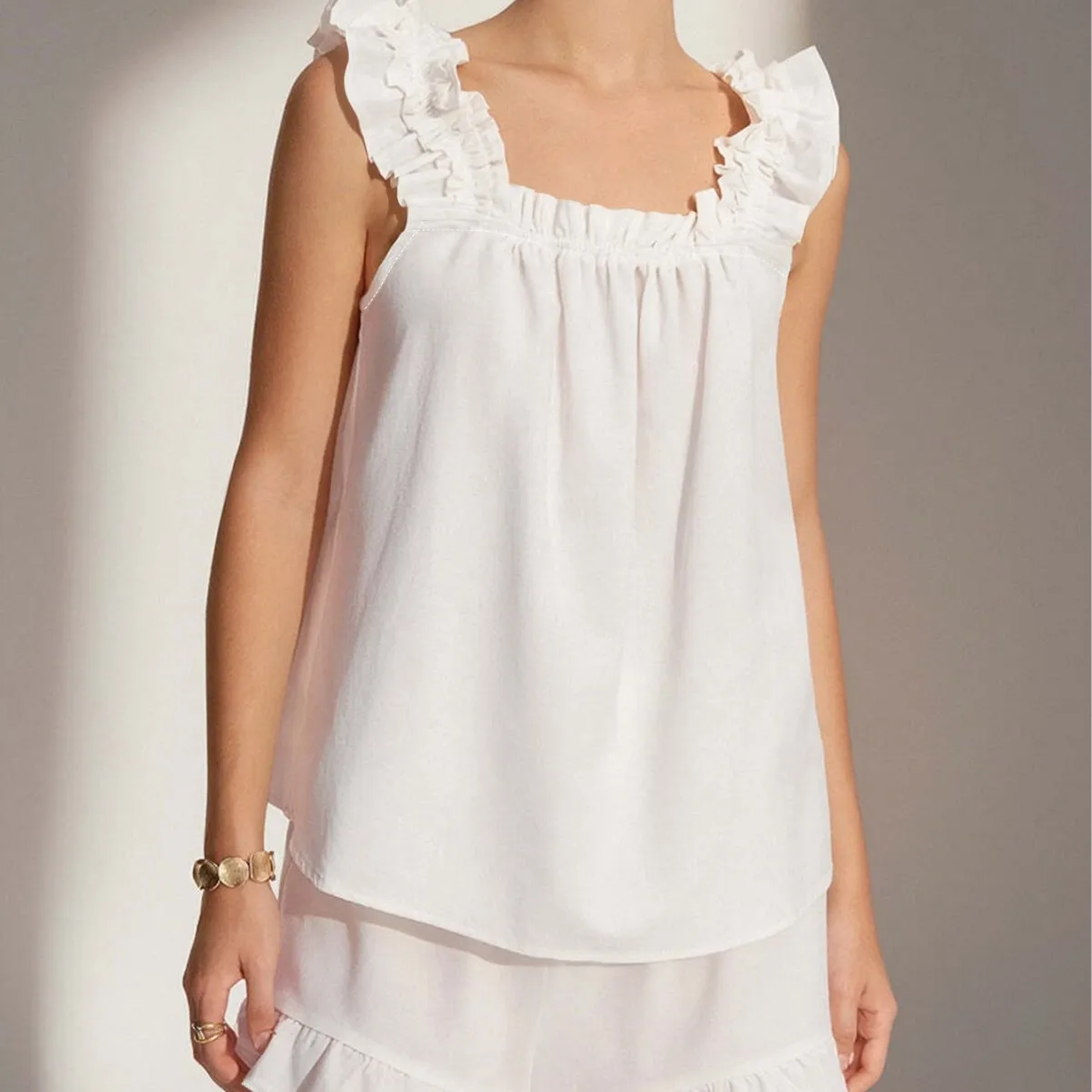 

2026 Spring and Summer Fashion Pure White Casual Fashion Versatile Dress Loungewear